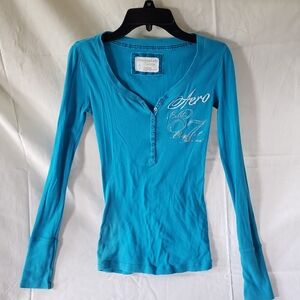 Aeropostale Teal Long Sleeve Blouse